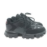Prada Cloudbust Thunder Low Top Sneakers Black Technical Fabric Size 40.5