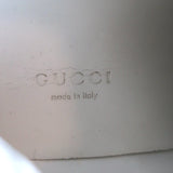 Gucci GG Embossed Low Top Sneakers White Leather Size 37.5