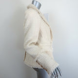 L'Agence Kaisley Waffle Tweed Blazer Cream Size 10 One-Button Jacket NEW