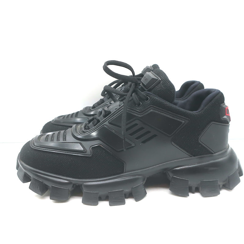 Prada Cloudbust Thunder Low Top Sneakers Black Technical Fabric Size 40.5