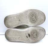 Gucci GG Embossed Low Top Sneakers White Leather Size 37.5