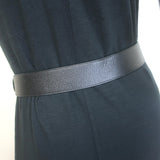 Gucci GG Marmont Wide Belt Black Textured Leather Gold Buckle Size 80 US 32