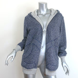 Chanel Interlocking CC Metallic Terry Zip-Up Hoodie Blue/Silver Size 40