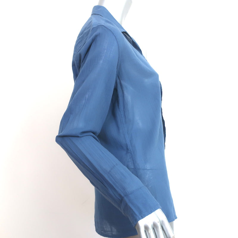 Frank &amp; Eileen Barry Shirt Blue Cotton Size Small Long Sleeve Top