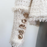 L'Agence Kaisley Waffle Tweed Blazer Cream Size 10 One-Button Jacket NEW