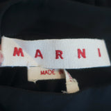 Marni Crystal-Embellished Tunic Top Black Crepe Size 42 Long Sleeve Blouse