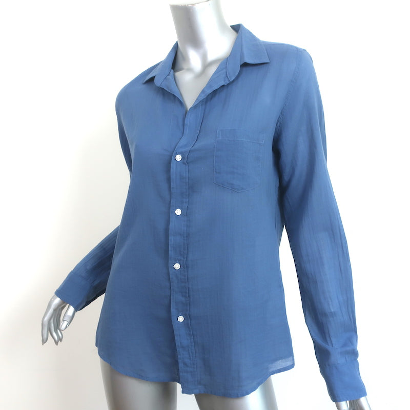 Frank &amp; Eileen Barry Shirt Blue Cotton Size Small Long Sleeve Top
