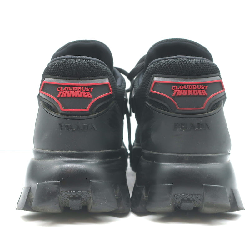 Prada Cloudbust Thunder Low Top Sneakers Black Technical Fabric Size 40.5