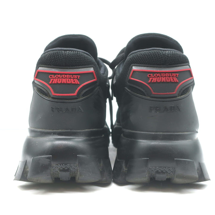 Prada Cloudbust Thunder Low Top Sneakers Black Technical Fabric Size 40.5