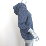 Chanel Interlocking CC Metallic Terry Zip-Up Hoodie Blue/Silver Size 40