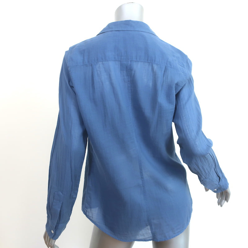 Frank &amp; Eileen Barry Shirt Blue Cotton Size Small Long Sleeve Top