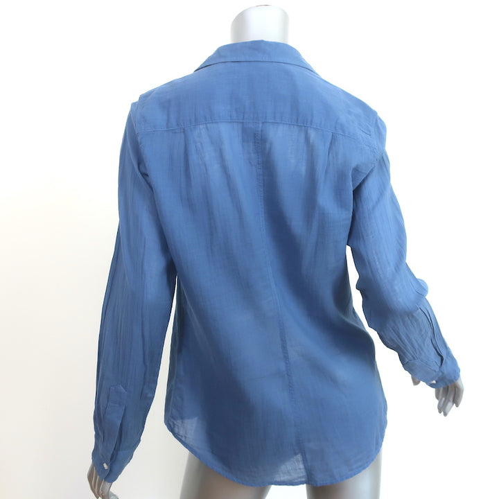 Frank &amp; Eileen Barry Shirt Blue Cotton Size Small Long Sleeve Top