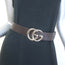 Gucci GG Marmont Wide Belt Dark Brown Leather Silver Buckle Size 80 US 32