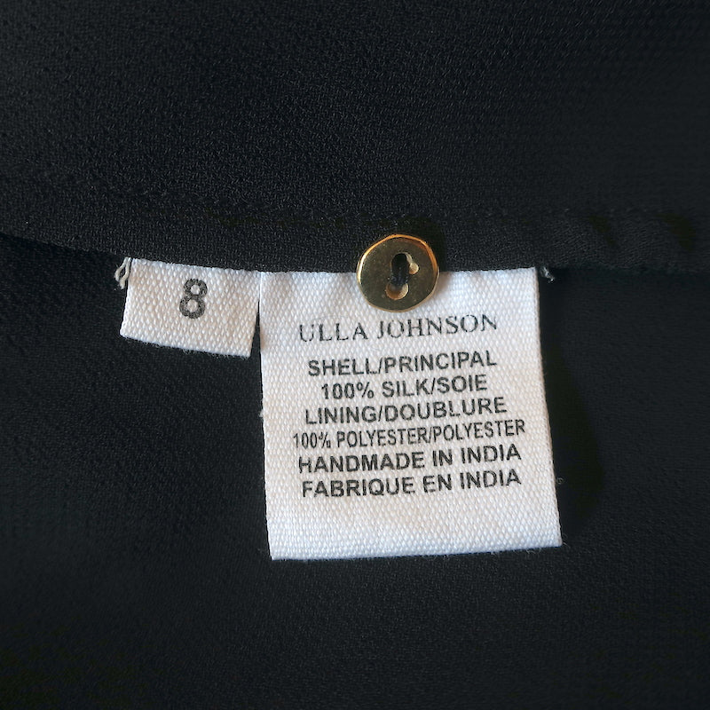 Ulla Johnson Button-Front Midi Dress Ambra Navy Printed Silk Size 8 NEW