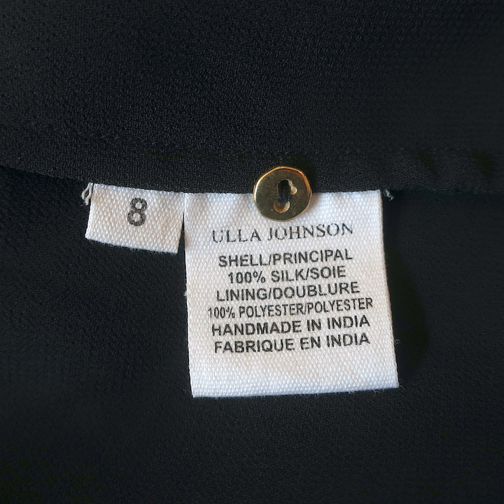 Ulla Johnson Button-Front Midi Dress Ambra Navy Printed Silk Size 8 NEW