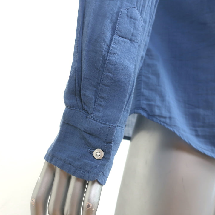 Frank &amp; Eileen Barry Shirt Blue Cotton Size Small Long Sleeve Top