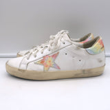 Golden Goose Superstar Tie Dye Low Top Sneakers White Leather Size 37