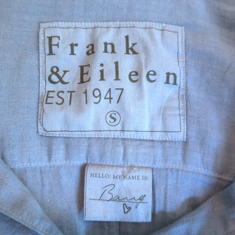 Frank &amp; Eileen Barry Shirt Blue Cotton Size Small Long Sleeve Top
