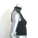 Alice + Olivia Annalee Faux Pearl-Embellished Top Black Size Extra Small