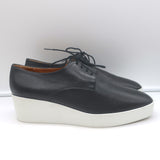 Robert Clergerie Lindsey Platform Wedge Oxfords Black Leather Size 41