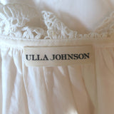 Ulla Johnson Elsie Crochet Lace-Sleeve Tassel Tie Blouse Cream Cotton Size 6