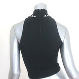 Alice + Olivia Annalee Faux Pearl-Embellished Top Black Size Extra Small