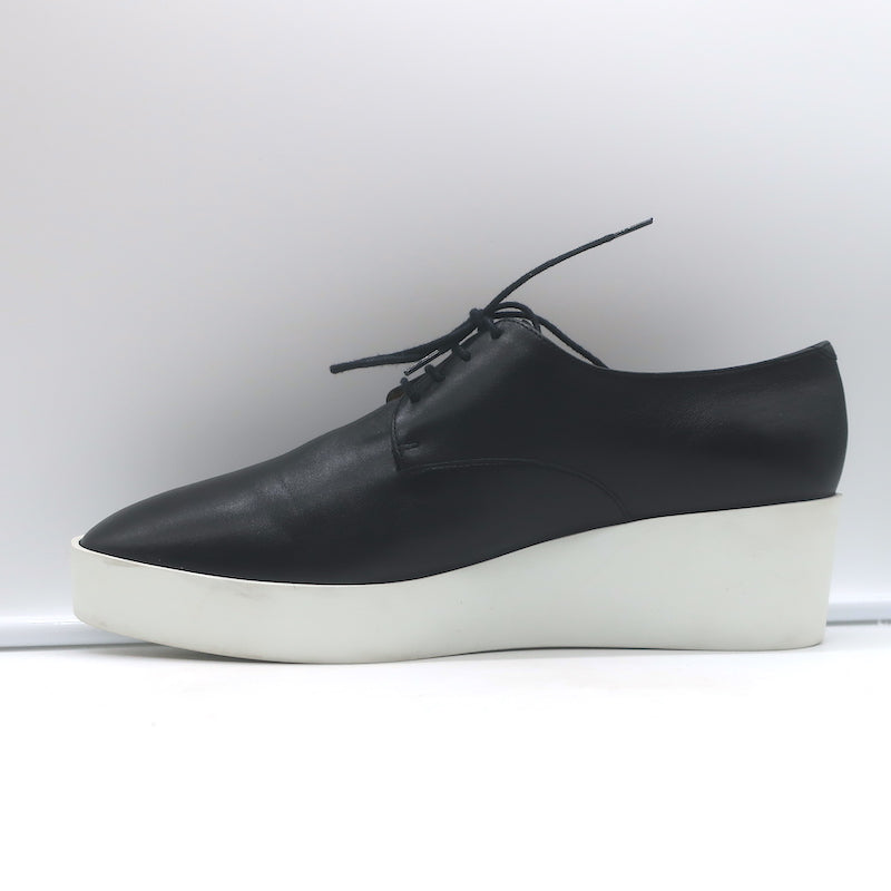 Robert Clergerie Lindsey Platform Wedge Oxfords Black Leather Size 41
