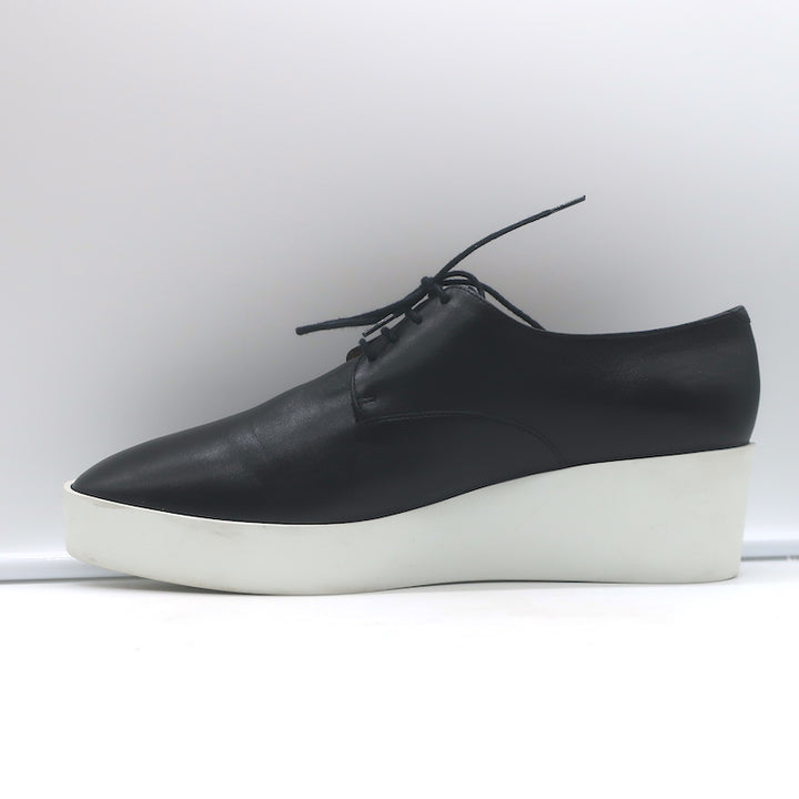 Robert Clergerie Lindsey Platform Wedge Oxfords Black Leather Size 41