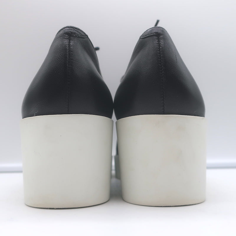 Robert Clergerie Lindsey Platform Wedge Oxfords Black Leather Size 41