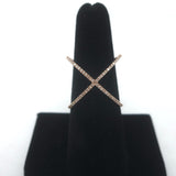EF Collection Diamond X Ring 14k Rose Gold Size 7
