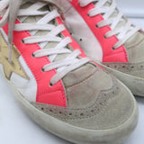 Golden Goose Heart of Gold Mid Star Sneakers White & Pink Leather Size 35