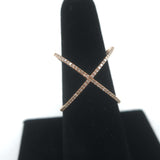 EF Collection Diamond X Ring 14k Rose Gold Size 7