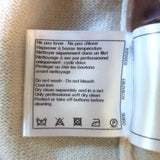 Chanel La Pausa Cashmere V-Neck Logo Sweater Cream & Pink Size 42