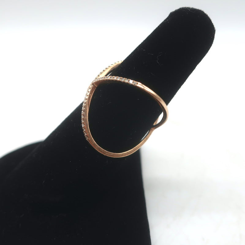 EF Collection Diamond X Ring 14k Rose Gold Size 7