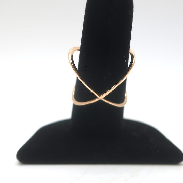 EF Collection Diamond X Ring 14k Rose Gold Size 7