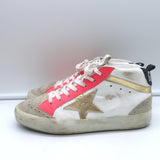Golden Goose Heart of Gold Mid Star Sneakers White & Pink Leather Size 35