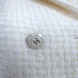Chanel 14C Woven Tweed Short Sleeve Double Breasted Jacket Cream Size 38
