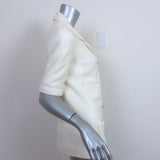 Chanel 14C Woven Tweed Short Sleeve Double Breasted Jacket Cream Size 38