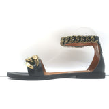 Stella McCartney Falabella Two Tone Chain-Embellished Sandals Black Size 38 NEW