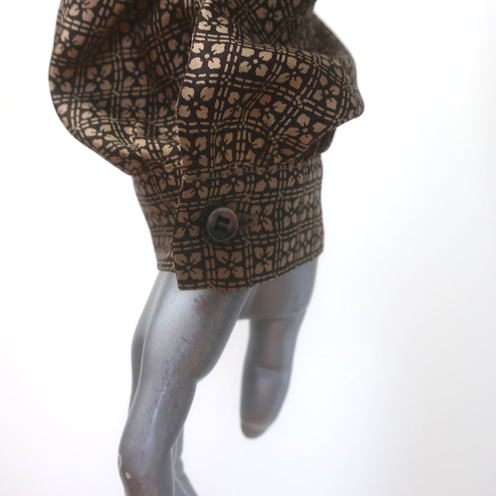Barbara Bui Detachable-Trim Sweater Taupe Brown Ribbed Merino Wool Size Large