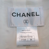 Chanel 14C Woven Tweed Short Sleeve Double Breasted Jacket Cream Size 38