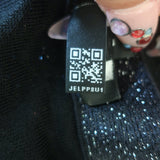 Chanel 2021 Chevron-Sequined Midi Wrap Skirt Black Metallic Knit Size 42