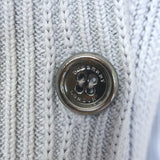 Burberry Double Breasted Ribbed Knit Sweater Jacket Light Gray Size Small