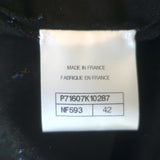 Chanel 2021 Chevron-Sequined Midi Wrap Skirt Black Metallic Knit Size 42