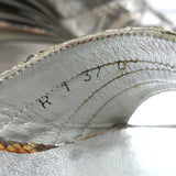 Terry de Havilland Platform Wedge Sandals Silver Metallic Snakeskin Size 37