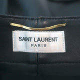 Saint Laurent Cuffed Leather Shorts Black Size 40