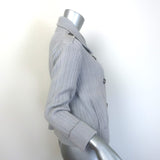 Burberry Double Breasted Ribbed Knit Sweater Jacket Light Gray Size Small