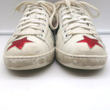 Gucci Ace Star Sneakers White & Metallic Leather Size 36.5