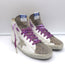 Golden Goose Francy High Top Sneaker White Leather & Leopard Print Suede Size 38