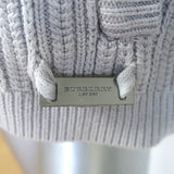 Burberry Double Breasted Ribbed Knit Sweater Jacket Light Gray Size Small